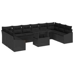 vidaXL Set Divano da Giardino 11 pz Nero