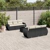 vidaXL Set Divani da Giardino con Cuscini 7pz Nero Polyrattan