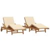 vidaXL Lettino da sole 2 pcs Beige 200 x 67 x 84 cm