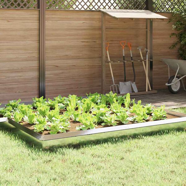 vidaXL Recinto per lumache 4 pcs Argento 50 x 3,5 x 25 cm