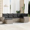 vidaXL Set Divano da Giardino 6pz con Cuscini Grigio Chiaro Polyrattan
