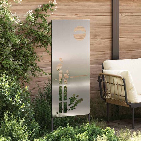 vidaXL Schermo per privacy in giardino Traforo Argento 50 x 140 cm