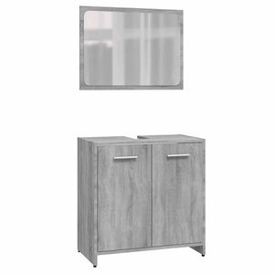 vidaXL Set di Mobili da Bagno Grigio Sonoma in Legno Multistrato