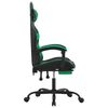 vidaXL Sedia da Gaming Girevole con Poggiapiedi Nero Verde Similpelle