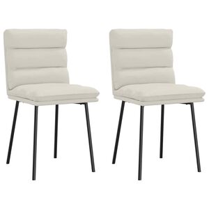 vidaXL Sedie da Pranzo 2 pz Crema in Velluto