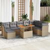 vidaXL Set Divano da Giardino 9 pz con Cuscini Beige in Polyrattan