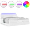 vidaXL Pouf Letto con Materassi e LED Bianco Puro 180x200cm Similpelle