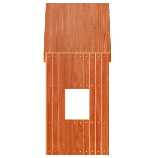 vidaXL Tetto Letto Bambini Marrone Cera 60x99x139,5 cm Massello Pino