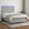 vidaXL Letto a Molle Materasso e LED Grigio Chiaro 140x190 cm Tessuto