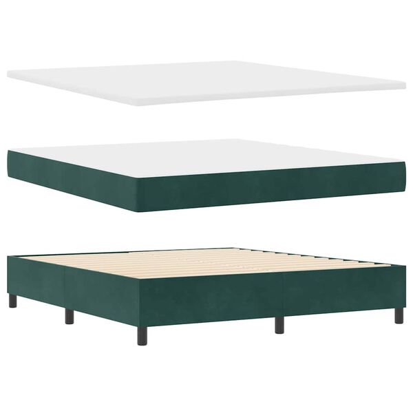 vidaXL Letto a molle con materasso Verde scuro 180 x 200 cm Velluto