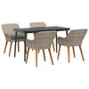 vidaXL Set da pranzo Grigio chiaro Poly Rattan