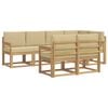 vidaXL Set di divani da esterno 7 pz Bianco e Beige Poliestere