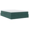 vidaXL Letto con contenitore e materasso Verde Scuro 140 x 200 cm