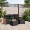 vidaXL Set Divani da Giardino 5 pz con Cuscini in Polyrattan Nero