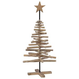 vidaXL Albero di Natale Marrone 120 cm Legno massello di teak