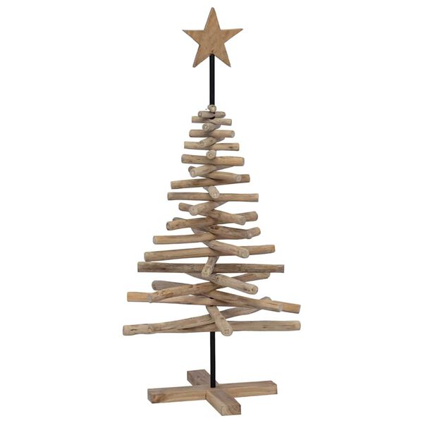vidaXL Albero di Natale Marrone 120 cm Legno massello di teak