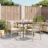 vidaXL Set da Pranzo da Giardino 5 pz con Cuscini Beige in Polyrattan