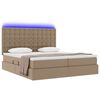 vidaXL Letto con contenitore e LED Cappuccino 180 x 200 cm