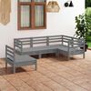 vidaXL Set Salotto da Giardino 5 pz in Legno Massello di Pino Grigio