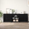 vidaXL Credenza 3 pcs Rovere Nero 70 x 41 x 75 cm Legno multistrato
