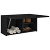 vidaXL Mobile da Bagno a Parete Nero 60x25x30 cm in Legno Multistrato