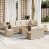 vidaXL Set Divano da Giardino 9 pz con Cuscini Beige in Polyrattan