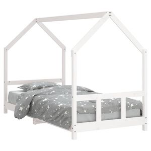 vidaXL Giroletto per Bambini Bianco 90x200cm in Legno Massello di Pino
