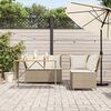 vidaXL Set Divano da Giardino 3 pz con Cuscini Beige in Polyrattan