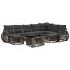 vidaXL Set Divano da Giardino 10 pz Grigio e Grigio Scuro polyrattan