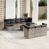 vidaXL Set Divani da Giardino 11 pz con Cuscini in Polyrattan Grigio