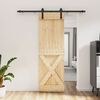 vidaXL Porta Scorrevole con Set Hardware 70x210 cm Legno Massello Pino
