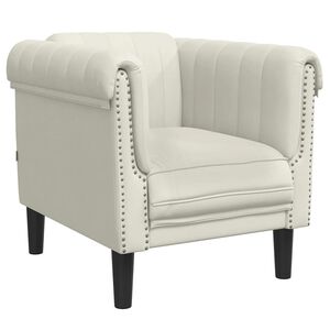 vidaXL Poltrona Crema in Velluto