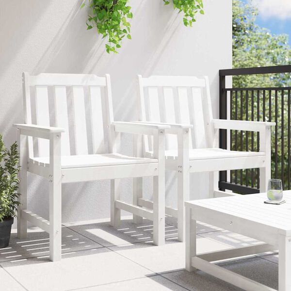 vidaXL Sedia da pranzo da giardino 2 pcs Bianco 65.5 x 59 x 88cm HDPE