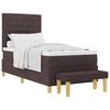 vidaXL Letto a molle con testiera Marrone scuro 200 x 90 cm Tessuto