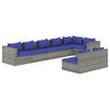 vidaXL Set Divani da Giardino 8 pz con Cuscini in Polyrattan Grigio