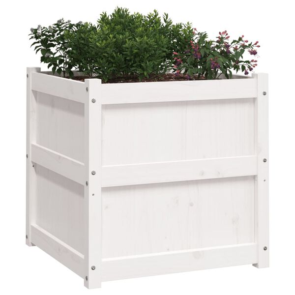 vidaXL Fioriera da Giardino Bianca 60x60x60 cm Legno Massello di Pino