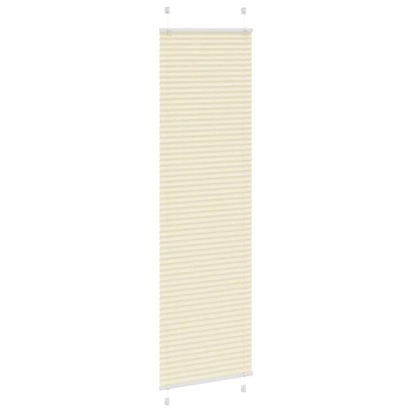 vidaXL Tenda Plissettata Crema 65x200 cm Larghezza Tessuto 64,4 cm
