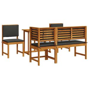 vidaXL Set Bistro da Giardino 4 pcs Marrone Legno di Acacia Massello