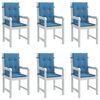 vidaXL Cuscini Sedia Schiena Bassa 6 pz Blu M&eacute;lange 100x50x4 Tessuto
