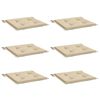vidaXL Cuscini per Sedia 6 pz Beige 40x40x4 cm in Tessuto Oxford