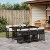 vidaXL Set da Pranzo da Giardino 7 pz Nero con Cuscini in Polyrattan