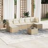 vidaXL Set Divano da Giardino 8 pz con Cuscini Beige in Polyrattan