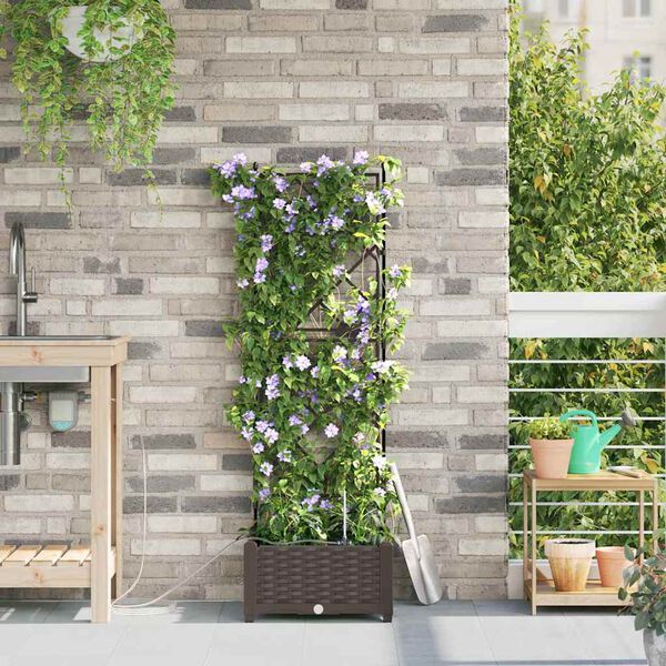 vidaXL Vaso da giardino Marrone 40 x 40 x 126 cm Acciaio