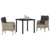 vidaXL Set da Pranzo per Giardino 3 pcs Grigio chiaro polyrattan