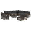 vidaXL Set Divano da Giardino 14 pz Grigio polyrattan
