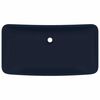 vidaXL Lavabo Lusso Rettangolare Blu Scuro Opaco 71x38 cm in Ceramica