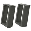 vidaXL Gambe per Tavolino da Caffè a Forma di U 2 pz Antracite 30x(30-31) cm Acciaio