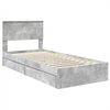 vidaXL Letto con Contenitore con testiera Grigio cemento 90 x 200 cm