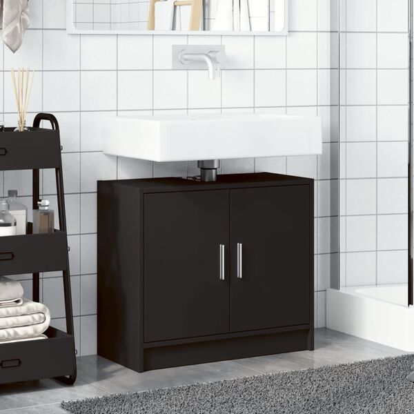 vidaXL Mobile Lavabo Nero 63x29x55 cm in Truciolato