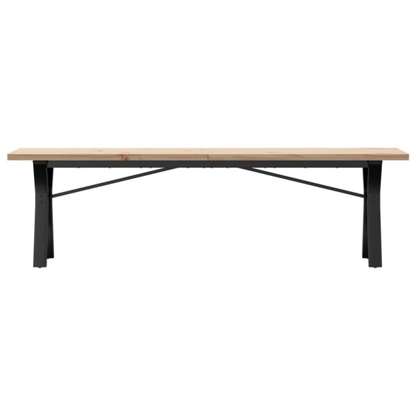 vidaXL Tavolino Salotto Telaio a Y 160x40x45,5 cm Legno Pino e Acciaio